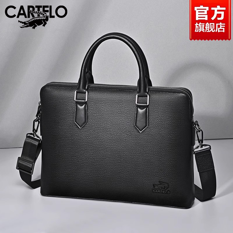 Crocodile briefcase Man on a business trip Genuine Leather Large Capacity Computer Men's Bag Business Casual Single Shoulder Sloped Handbag-Taobao