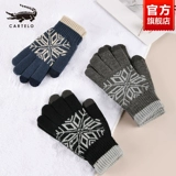 Мужские демисезонные удерживающие тепло утепленные трикотажные дорожные перчатки для влюбленных, крокодил