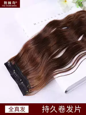 Real hair curly hair piece wig Female long curly hair big wave Real hair hair piece Wig piece Invisible real hair extension piece