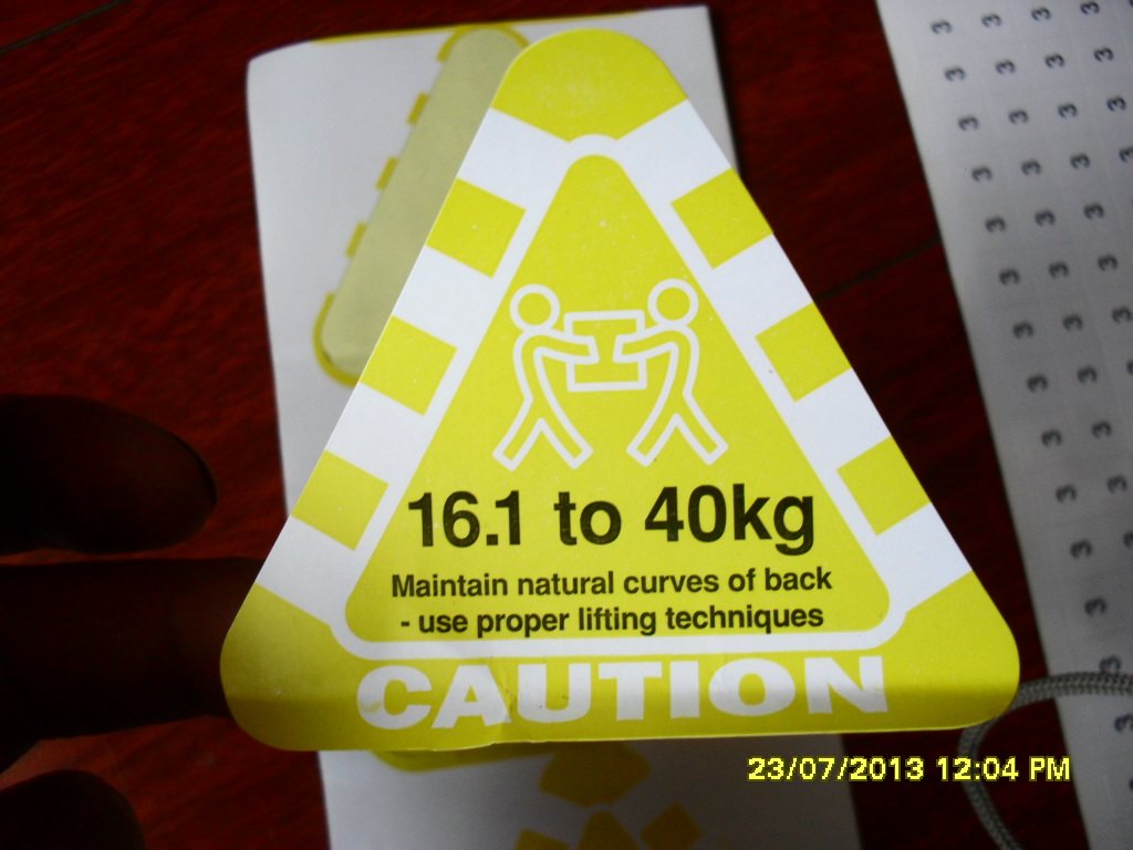 Weight Warning Sticker Sticker Printing Sticker Printing Label Printing Roll Color Printing
