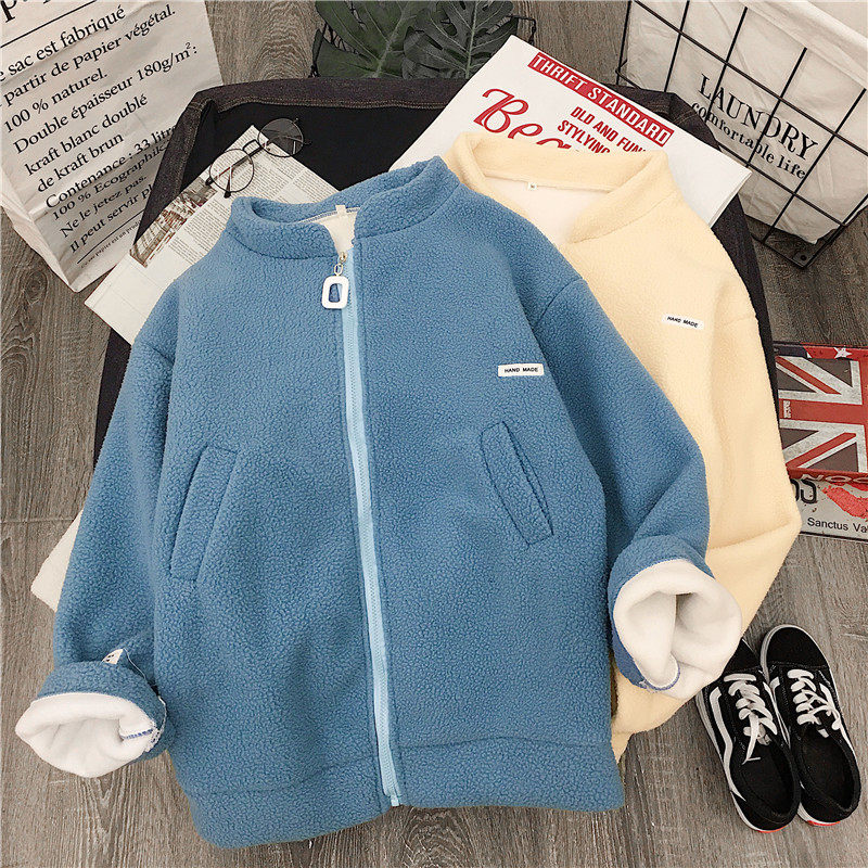 Autumn and winter Korean version of Joker medium-and long-term chic imitation lamb cashmere thickened students loose large size hairy coat women