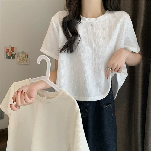 Летняя короткая футболка с коротким рукавом для школьников, 2025 года, в корейском стиле