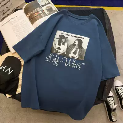 Summer dress tide Korean student best friend dress loose half sleeve chic clothes Harajuku BF harbor wind ins short sleeve T-shirt female