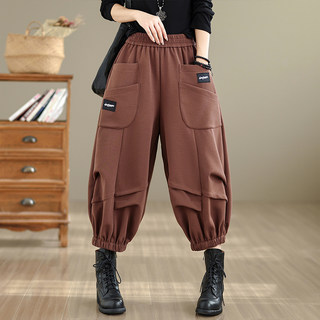 时尚阔腿休闲裤女士秋季2025新款今年流行爆款宽松慵懒风八分裤子