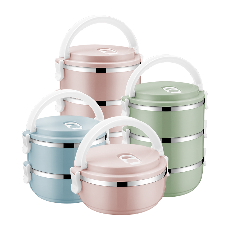 【人气爆款】简约不锈钢饭盒保温2层