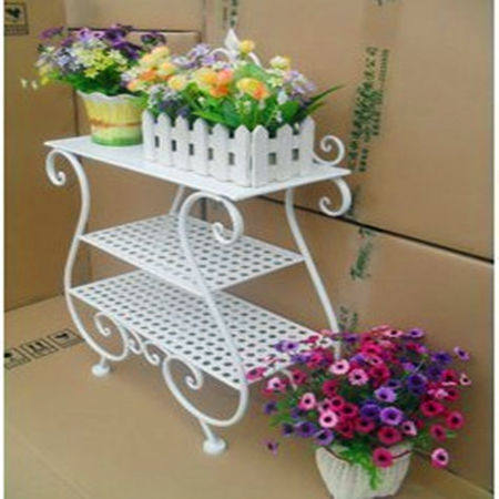 Iron Art Door Hall Shoe Rack Plant Flower Pot Shelf Floor Balcony Flower Shelf Multifunctional Shelve Shelf Triple Shelf Spot