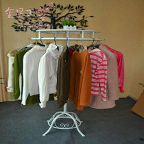 Wrought clothing rack rotating hanger clothing store shelf Nakajima rack round underwear shoe bag rack landing Nakajima rack
