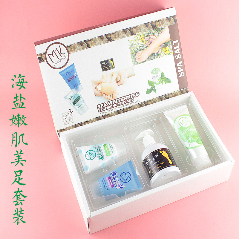 Muối biển dịu dàng cơ bắp vẻ đẹp chăm sóc bàn chân đặt chân phim chân kem massage chân kem gel set 芸 di kem trị nứt gót