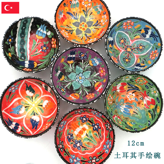 12cm Bowl Turkey Imported Hand Painted Ceramic Bowl handmade Decorative Ceramic Bowl