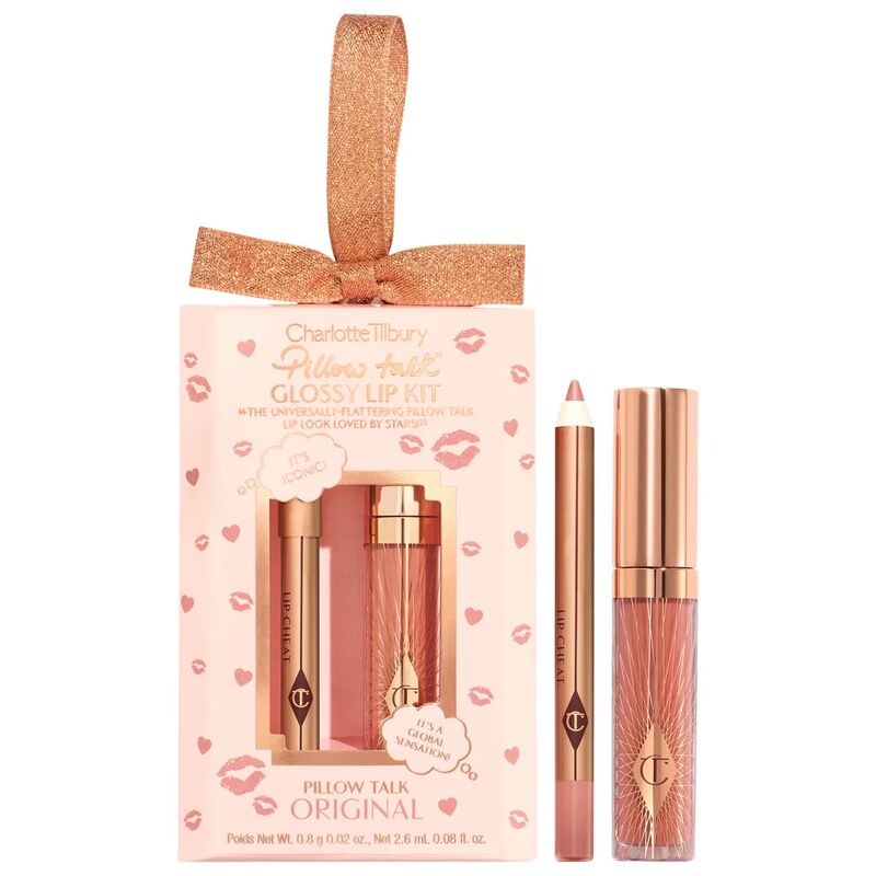 Charlotte Tilbury Lip Liner + Lip Gloss Ct Mini Set Pillow Talk