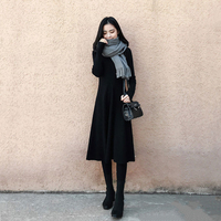 Knitted dress autumn and winter 2025 new bottoming skirt little black skirt with coat inner skirt sweater skirt long skirt