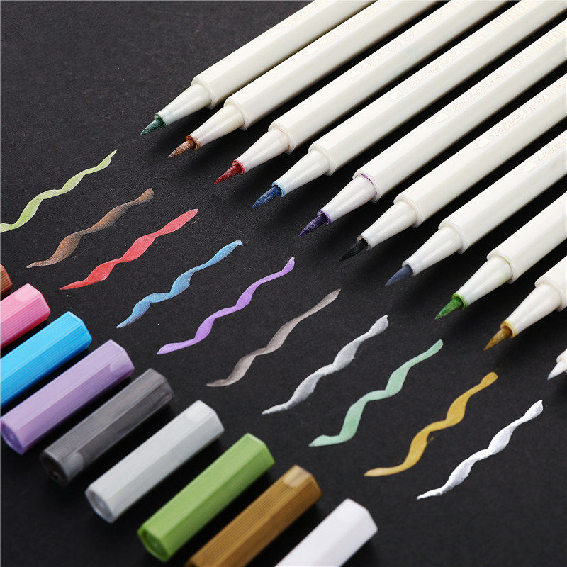 Stara Soft Head MacPen sta Set Student Color Painting Pen Black Cardboard Pen DIY Photo Album Pen