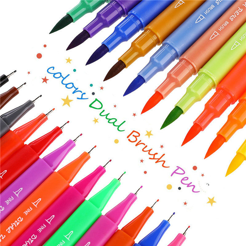 100-color soft-tip watercolor pen thick and thin dual-use two-headed 48 double-headed marker pen 36-color 24 primary school students 12 sets