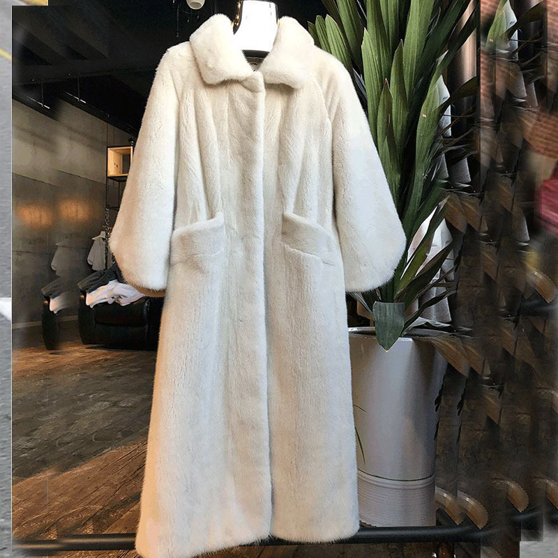 Thickened Coat for Women, Large Size Mink Fur Coat, Loose Long Style, Plus-Size Mink Fur Coat for Winter