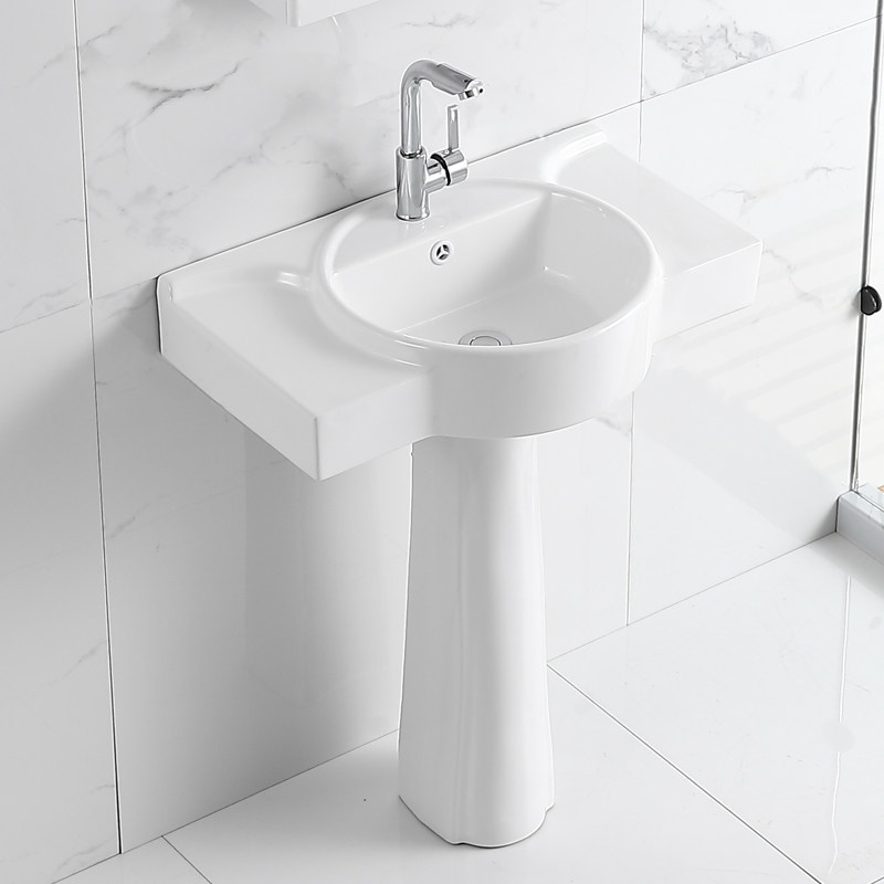 Post-column washbasin column basin integrated floor type washbasin toilet ceramic washout terrace basin balcony for home-Taobao