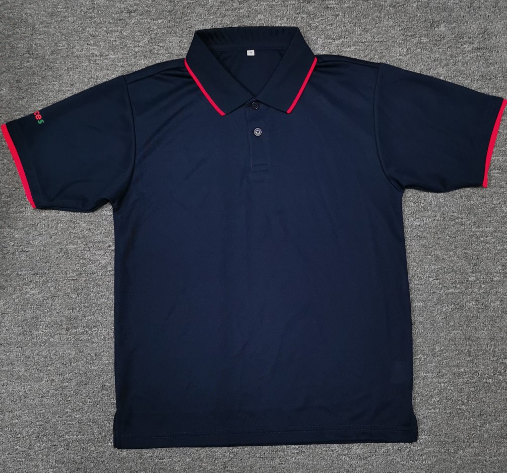 Tao escape custom export Japan quick-drying short-sleeved lapel navy blue rose red edge