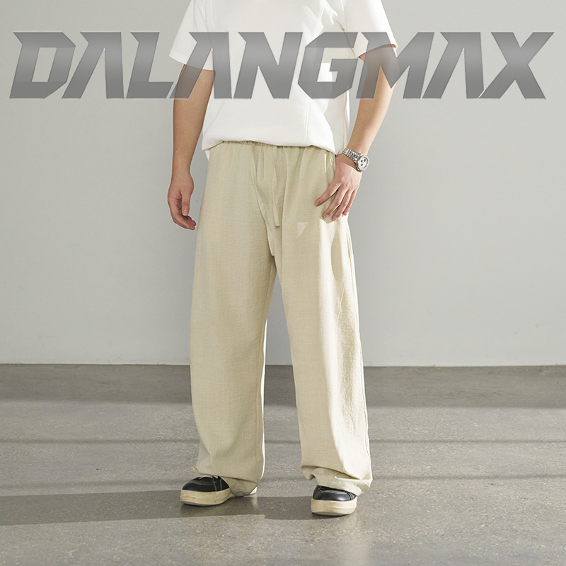 Dalangmax【Elegant Old Money】Chen Dalang Plus Size Men's Summer Chinese Style Imitation Linen Scimitar Loose Casual Pants Dalangmax【Elegant Old Money】Chen Dalang Plus Size Men's Summer Chinese Style Imitation Linen Scimitar Loose Casual Pants
