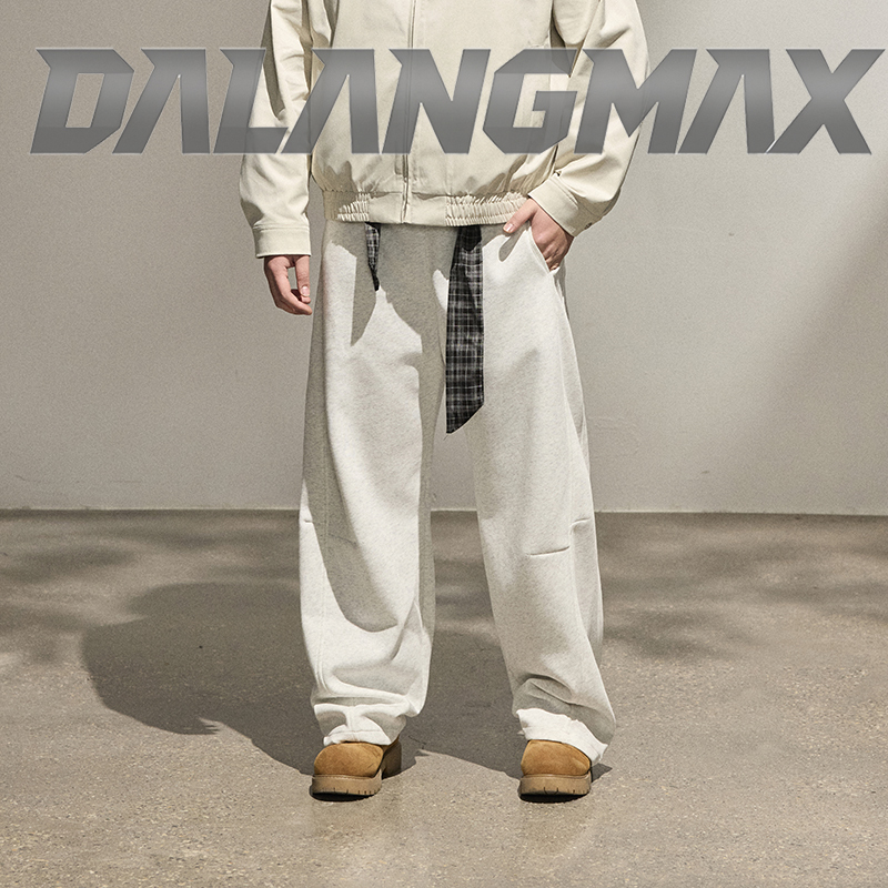 Dalangmax Chen Dalang Plus Size Men's Spring New Cotton Plaid Belted Loose Casual Pants for Big Sizes Dalangmax Chen Dalang Plus Size Men's Spring New Cotton Plaid Belted Loose Casual Pants for Big Sizes