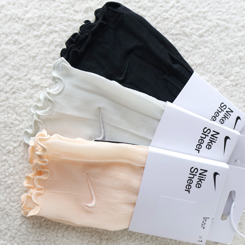 Nike New Women's Socks with Embroidered Logo, Casual Lace Stockings, Summer Thin High-Top Socks Sk0009 Nike New Women's Socks with Embroidered Logo, Casual Lace Stockings, Summer Thin High-Top Socks Sk0009