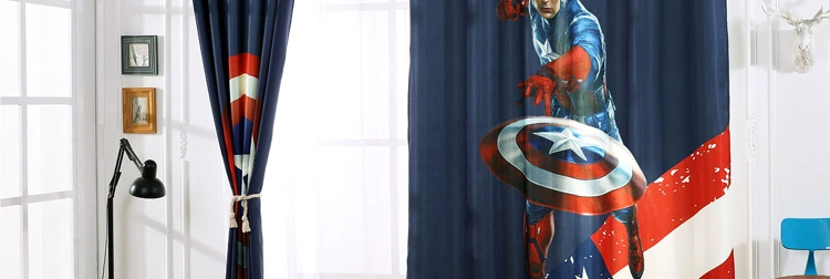 Marvel American Captain Avengers Rèm Trẻ em Phòng Cậu bé Hoạt hình Anime Phòng ngủ Chủ đề Rèm - Phụ kiện rèm cửa