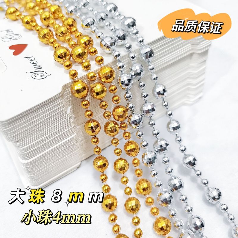 Gold-Plated Decorative 8+4 Plastic Bead Curtain Handmade Material Window Door Curtain Pendant Chain Jewelry Ethnic Colorful DIY Round Shape