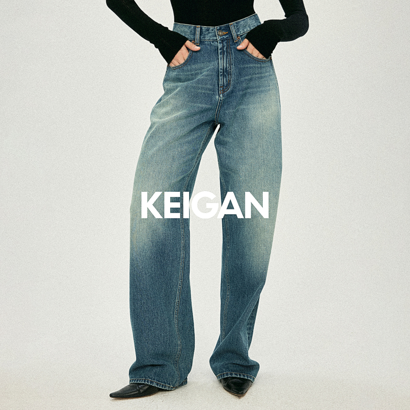 Kaidan Gold Label/Rose Same Style Japanese Okayama Hermes Original Factory Y*L Modern V-Shaped High-Waisted Straight-Leg Jeans
