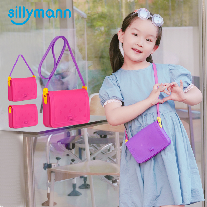 South Korean children's fashion kit Silicone Gel Skew Satchel Mobile Phone Zero Wallet Girl High Face Value Baby Birthday Present