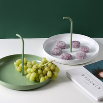 Nordic style ins iron handle fruit plate Creative photo net Red pastry plate Small exquisite snack storage plate
