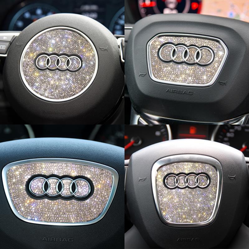Audi steering wheel A4L A6L A3A5 Q3Q5 Q7A7 drill sticker interior decoration label drill sticker
