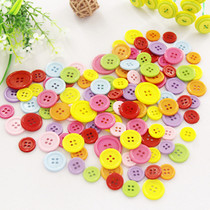  Colorful plastic buttons Children diy handmade material color buttons Kindergarten handmade buttons paste painting production