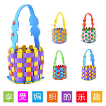Children Diy Handmade Flower Basket Made New Eva Woven Basket Hand Basket Nursery Handmade Material Bag of Halloween