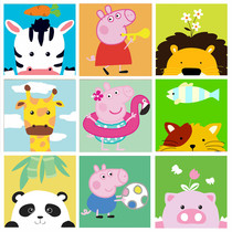  Childrens Day handmade diy digital oil painting coloring painting Hand-painted cartoon character decoration Painting Parent-child activity gift