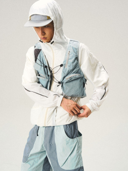 Halcyon 山系户外防泼水线格肌理马甲男多功能运动钓鱼马甲背心