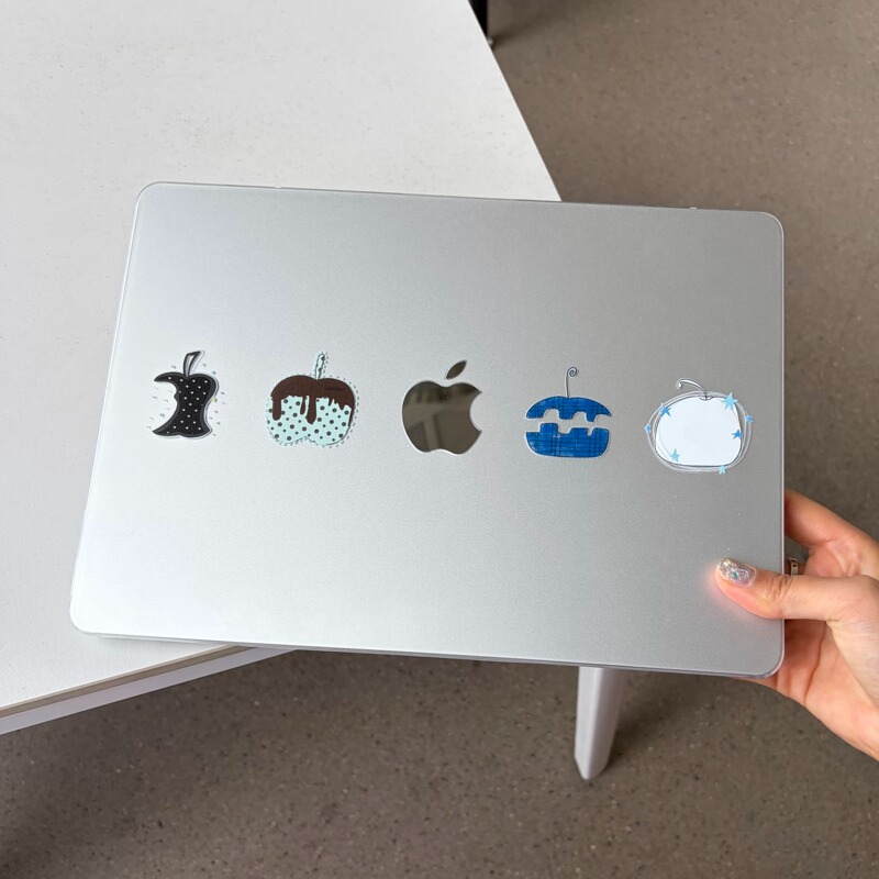 Lukastore【Magic Apple】Original Design Scratch-Resistant Matte Japanese and Korean Ins-Style Simple MacBook Computer Protective Case Airm4M5