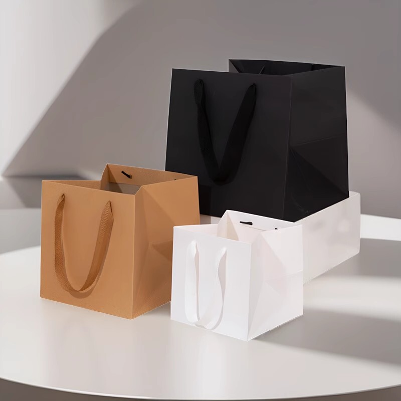【5 Special Offers】Square Wide Bottom Gift Bags, Large Flower Gift Bags, Display Bags, Ready Stock Paper Bags
