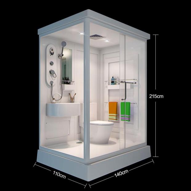 Shower room overall Bathroom-toilet integrated mobile home rectangular Japanese-style toilet integrated bathroom