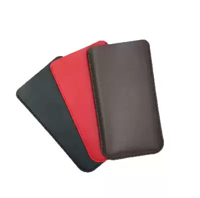 Any mobile phone model custom leather case, straight insert sleeve, Microfiber leather custom LOGO lettering
