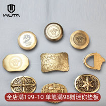 No it pure copper belt buckle men crootric needle buckle professional leather handmade diy with material full copper multisection optional