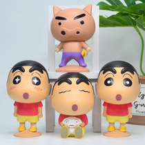 4 Cute Crayons Small New Paparazzi Pendulum with Puppet White Handmade Model Toys Birthday Gift Cake Decorations