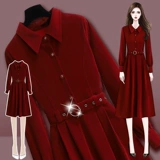 Вельветовое платье, демисезонная юбка, приталенный корсет, яркий броский стиль, французский стиль