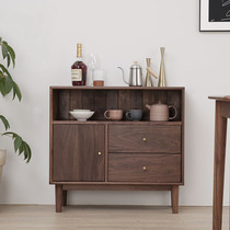 Solid wood sideboard cabinet Log furniture red oak black walnut Nordic sideboard locker solid wood tea cabinet