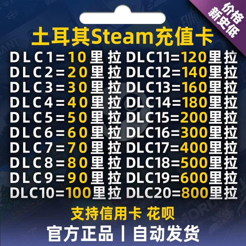 Турецкая карта пополнения доллара США 11 лет Steam Old Store