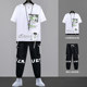 Short-sleeved T-shirt men's summer casual suit men's suit paired with handsome middle school and high school students' half-sleeved tops