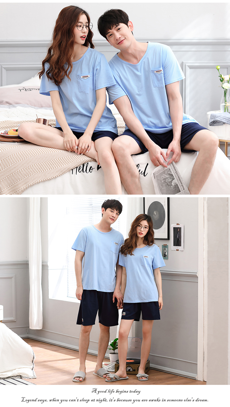 Mùa hè tay áo ngắn cộng với chất béo cotton kích thước lớn vài bộ đồ ngủ nam và nữ béo mm 200 kg dịch vụ tại nhà phù hợp với bộ đồ hai mảnh đồ bộ mặc nhà cao cấp