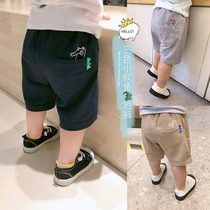 2021 summer boy baby cartoon dinosaur pure cotton childrens shorts thin childrens pants super Western style five-point pants