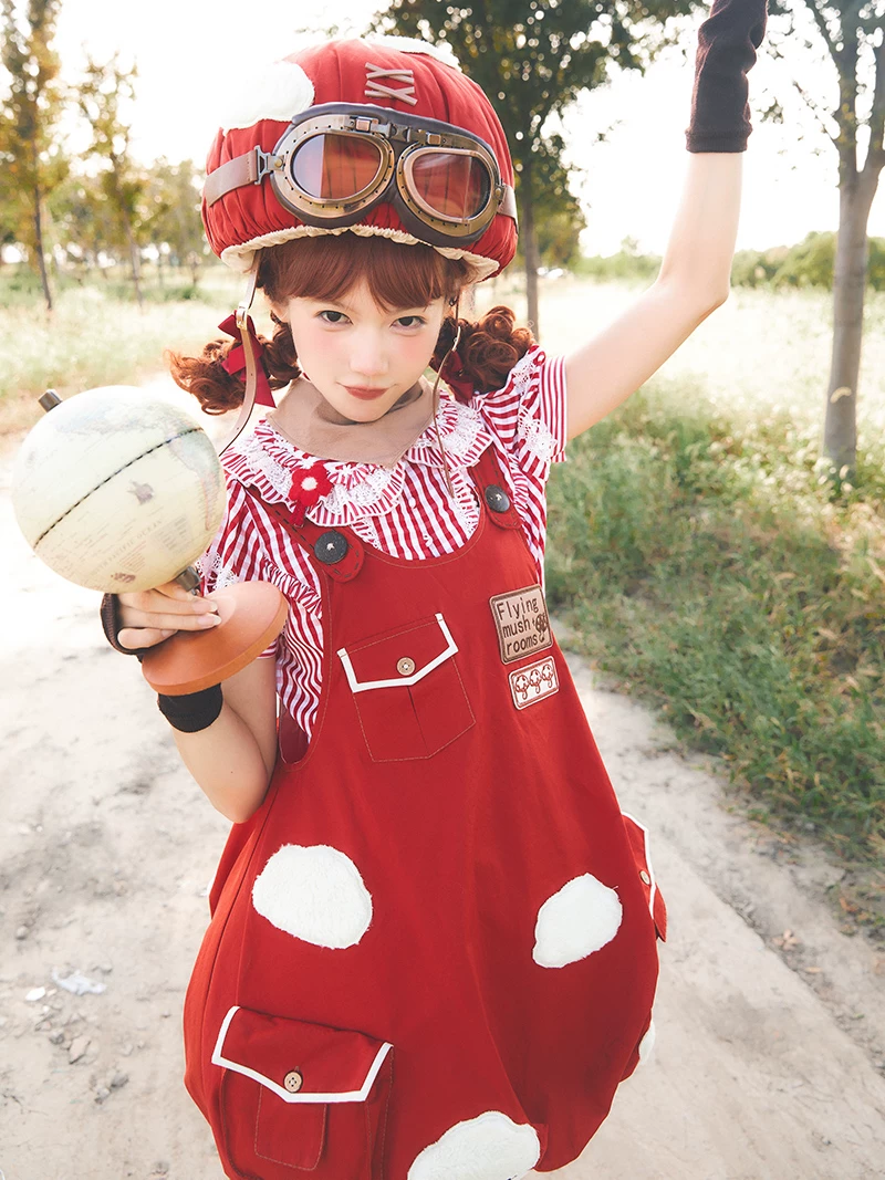 Подлинно милые красные подтяжки, (Physicals), стиль Lolita, Lolita Jsk