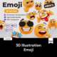 30 interesting 3D three-dimensional Emoji icons design png/blender format materials