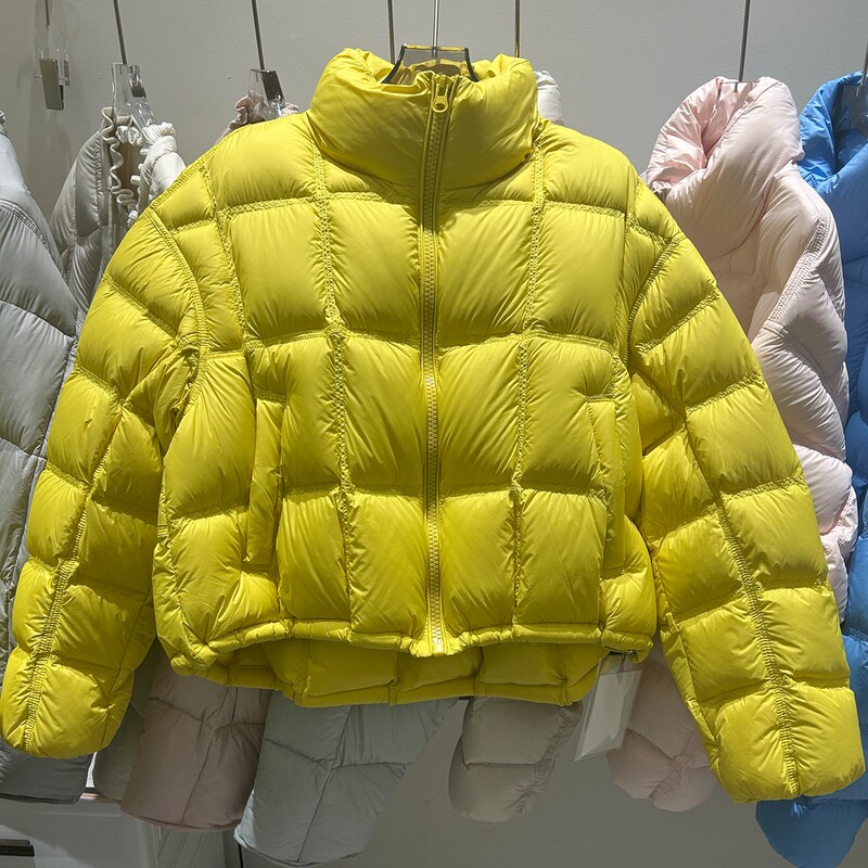 Puff down Jacket for Women, Short Style, 2025 Winter New Model, Petite Size, Stand Collar, Loose Fit, Puffer Jacket, White Duck down Coat, Thickened