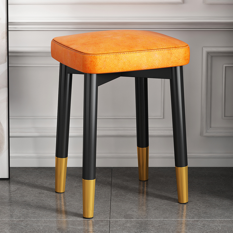 Home light lavish stool Stacked Square Bench Bench Modern Minima Dining Table Round Stool Creative Chair Living-room Small Bench