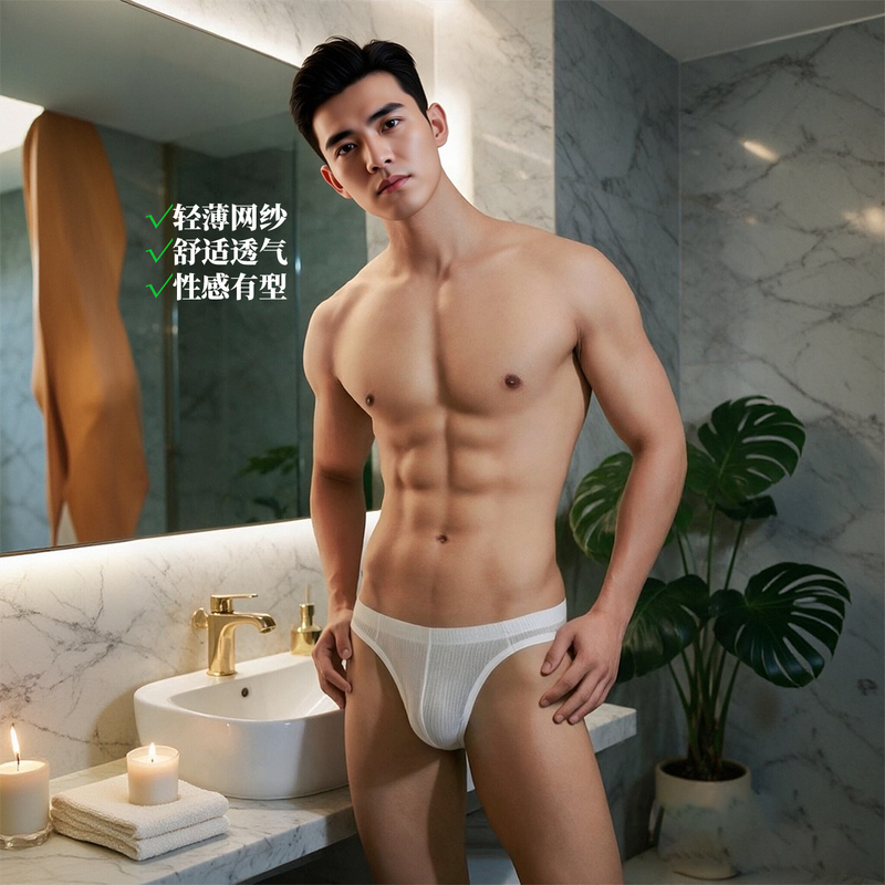 White Mesh Thong Ultra-Thin Low-Rise Sexy Transparent T-Pants Plus Size Men's Sports Butt-Lifting Single Thong Underwear White Mesh Thong Ultra-Thin Low-Rise Sexy Transparent T-Pants Plus Size Men's Sports Butt-Lifting Single Thong Underwear